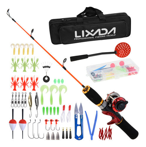 Kit De Carretes Spinning Rod Ice And Lures Con Cuchara Para