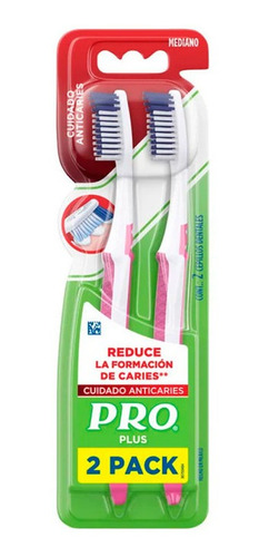 Imagen 2 de 5 de Cepillo Dental Oral B Pro Plus Cuidado Anticaries Medio 2 Un