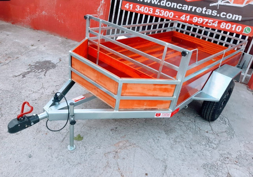 Carretinha Reboque Novo Galvanizada 1,20x2,50 Com Cesta