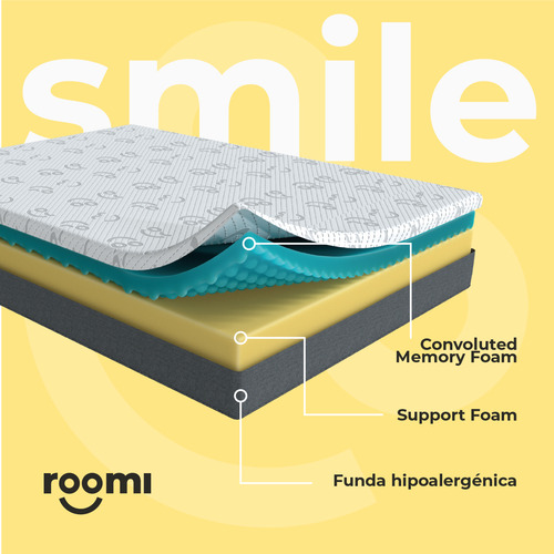Colchón King Size Roomi Smile Memory Foam + Base Eléctrica