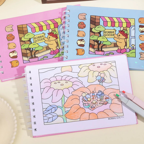 Libro De Colorear Bobbie Goods Para Adultos Y Adolescentes,