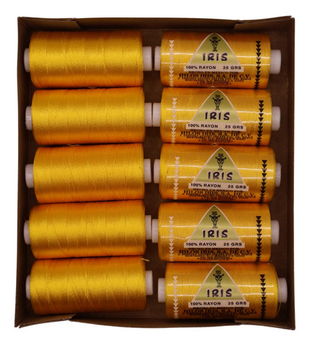 Caja Seda Amarilla Hilosiris (caja Con 10 Tubos De 25gr C/u) 933