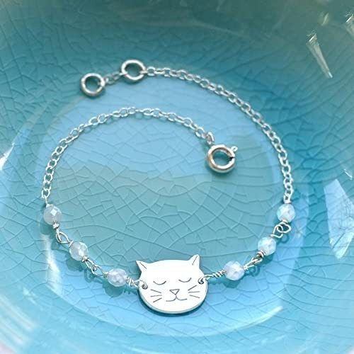 Para Los Amantes De Gatitos -pulseras En Plata Diseño Gato