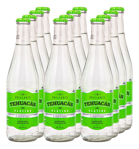 Agua Mineral Platino Lima Brillante 355ml 12 Pack