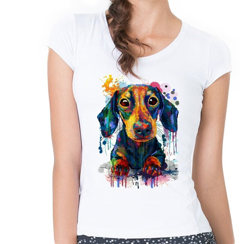 Remera Perro Pintura Salchicha Dachshund Caniche