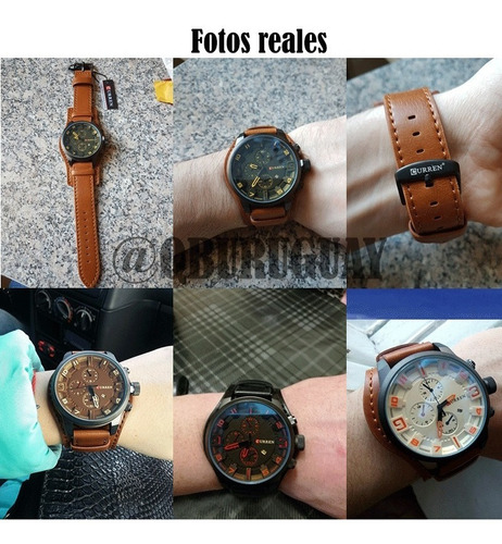 Imagen 7 de 7 de Reloj Grande Curren Hombre Malla Simil Cuero Gran Presencia