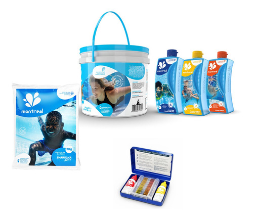Imagem 1 de 6 de Kit Manutenção Limpeza Qualquer Piscina Com Clarificante