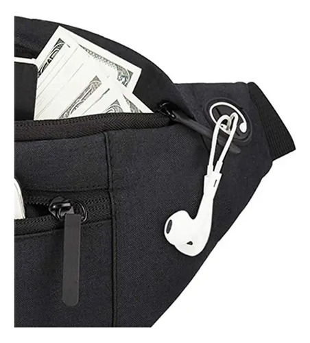 Riñonera Deportiva Para Correr De Moda Casual, Bolsa De Viaj Negro