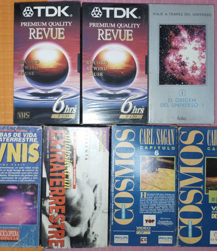 Lote 7 Vhs. Varios. Cosmos. Conozca Más. De Época 90s (Usado)