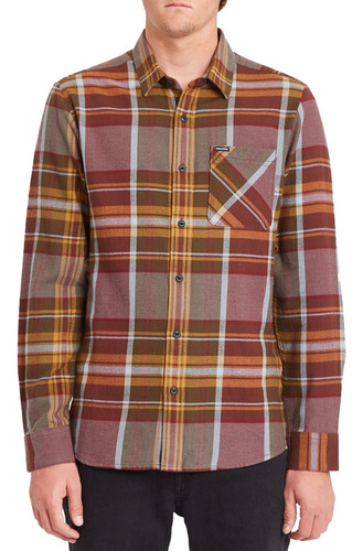 Camisa Volcom Caden Plaid Rojo