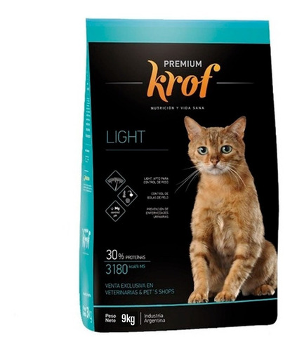 Krof Premium Gato Light X 9kg Envio.t.pais Il Cane Pet Food 