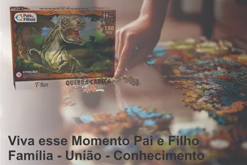 Jogo Quebra Cabeça Infantil Meninos T-rex Dinossauro 150 Pçs em