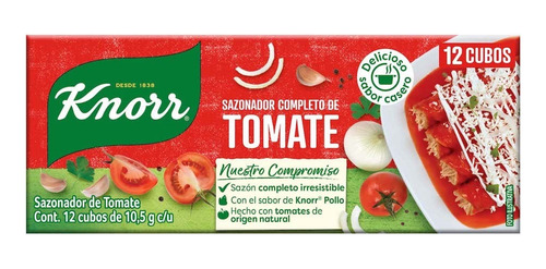 6 Pack Sazonador De Tomate 12 Cubos Knorr 132 Grs