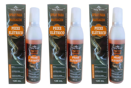Kit 3 Spray Para Massageam Peixe Elétrico Copaíba 120 Ml
