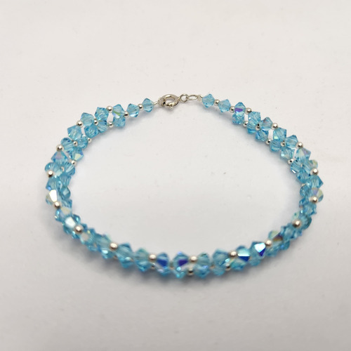 Pulsera Cristal 1ra Marca Aqua Bohemica Ab 2x Plata Color Vr Acqua Bohémica 6 Cm 20 Cm