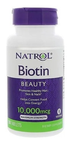 Imagen 1 de 4 de Vitamina Biotin Natrol 10,000 Mcg 100 Capsulas