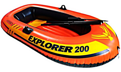 Bote Lancha Inflable 2 Personas Inflador +remos Explorer 200