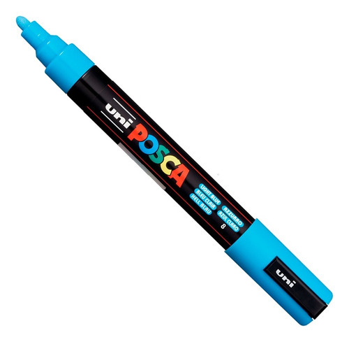 Marcador Posca Pc-5m Color Azul Claro Punto Fino Rotulador