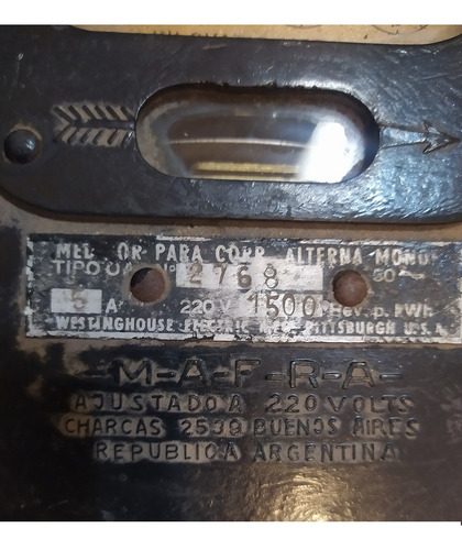 Medidor Luz Antiguo Westinghouse Ideal Deco (Usado)