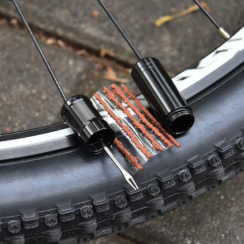 Kit De Reparación De Llantas Sin Cámara, Para Bicicleta De Ruta Y Mtb, Repara Pinchazos, Incluye Herramienta Con Tapones Y 5 Tiras De Caucho (bacon)
