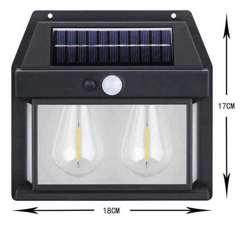 Pack X 2 Lampara Solar Led Ampolleta Doble Pared Aplique