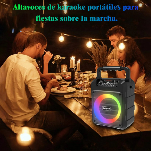 Bocina Karaoke Bluetooth Recargable Portatil Con 2 Microfono
