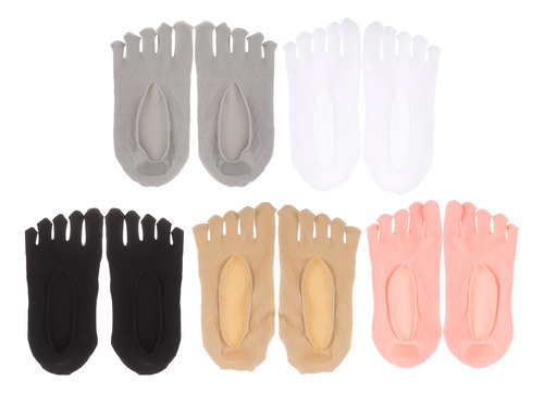 5 Pares De Calcetines Transpirables De Corte Bajo Para Mujer