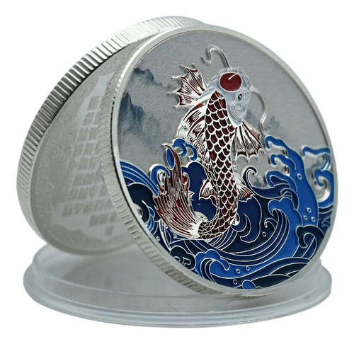 Robmar-moneda China Pescado Nativo Bañada En Plata  24k. 