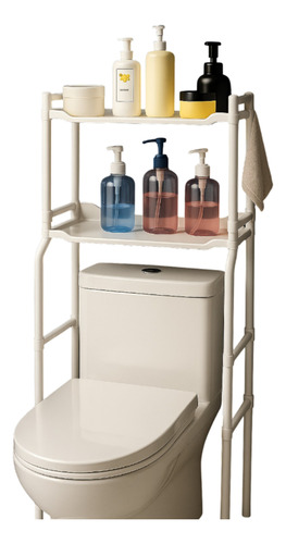 Organizador De Baño Sobre Inodoro Mueble Plastico 2 Estantes Blanco