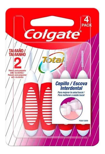 Cepillo Interdental Colgate Total 12 Tamaño 2 De 4 Pzas