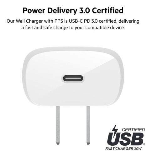 Cargador Belkin 30w Para iPhone 16 / Pro / Max / Plus (cubo)