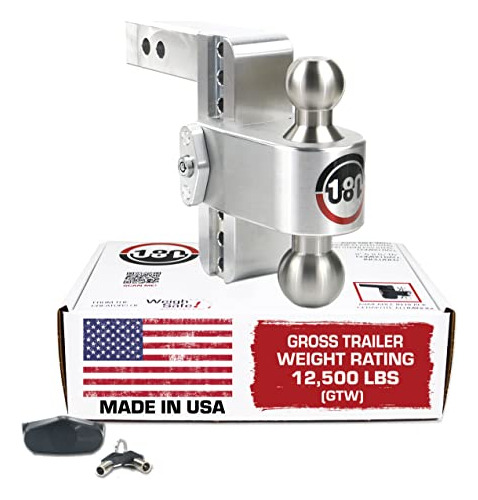 180 Hitch Ltb6-2 Aluminum Adjustable 6  Drop, Stainless Stee