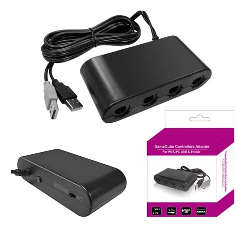 Adaptador Wii U / Pc / Switch Para Control Game Cube 4 Puertos ( Nintendo  Gc Gcn Swich Convertidor Conector Y ) + Regalo