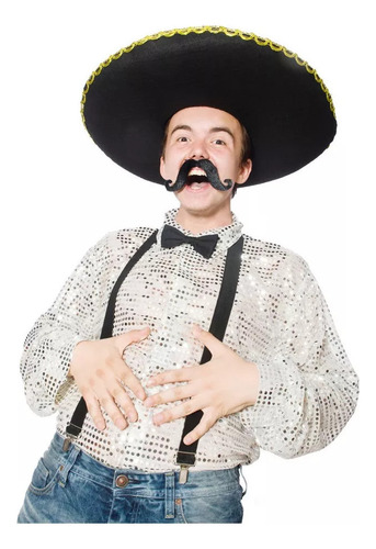 Autêntico Chapéu Mexicano Charro Mariachi Fiesta 2 Peças.