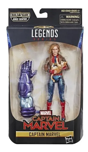 Figura De Acción Capitana Marvel Con Goose Marvel Legends