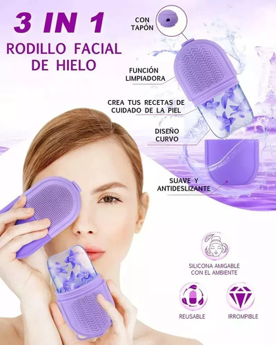 Rodillo Masajeador Crioterapia Facial Hielo Color Segun Disponibilidad