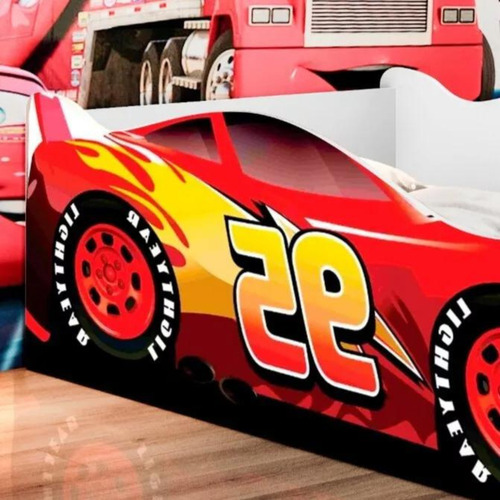 Amale Cama Infantil Carro Vermelho Colchão 150x70cm Com Proteção Juvenil