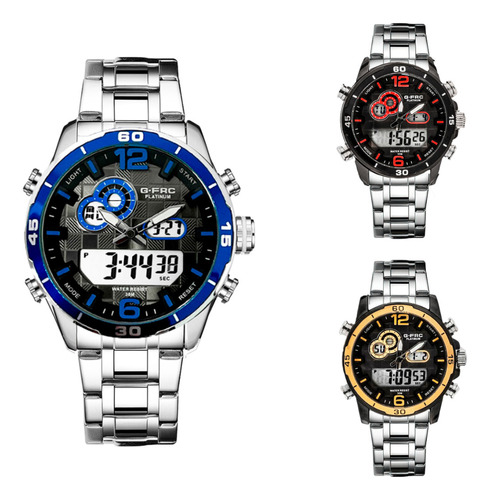 Reloj G-force Original Al162 Digital Acero Hombre + Estuche