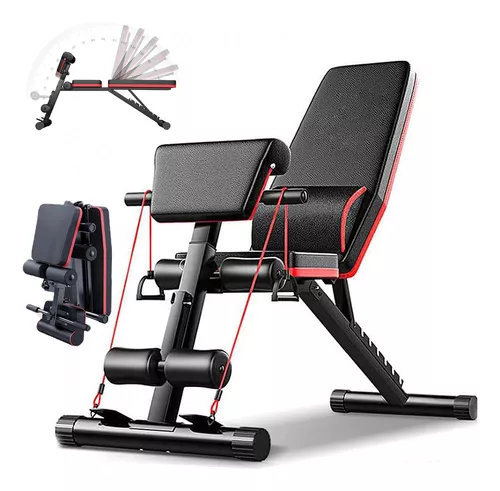 Banco para ejercicio multifuncional ajustable para entrenamiento de cuerpo  completo con diseño plegable para el hogar multi-posiciones gym para pesas  y mas.