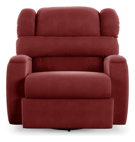 Poltrona Papai Reclin Kylie Manual Gira Usb Veludo Vermelho