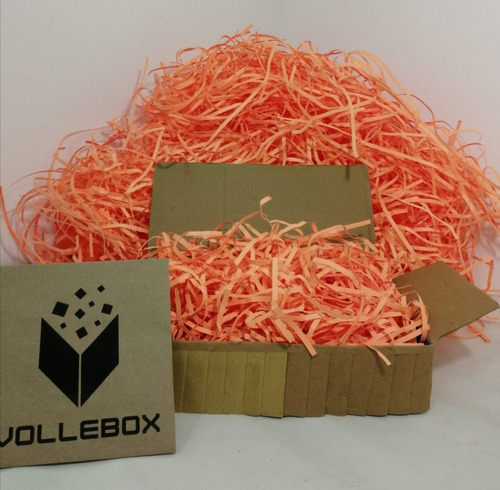 Viruta De Papel Naranja En Bolsa X 1 Kilo, Decoración