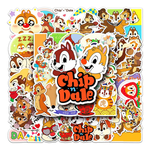 50 Stickers De Chip 'n Dale - Etiquetas Autoadhesivas