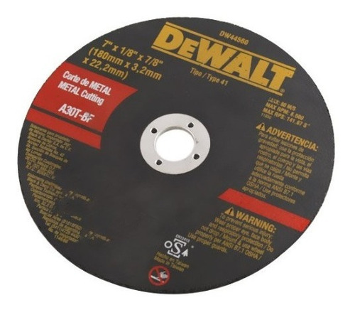 Disco De Corte De Metal 7x1/8x7/8 Dewalt Dw44560