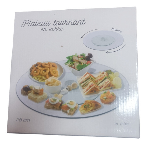 Plato Base De Vidrio Giratorio 25 Cm