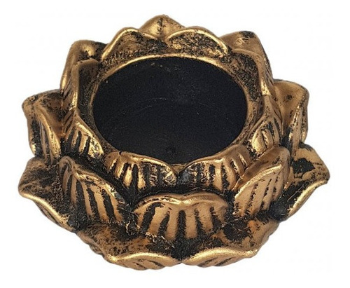 Incensário E Castiçal Flor De Lotus Kit 2 Peças Grande 8,5cm
