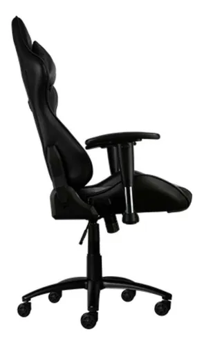 Silla de escritorio ThunderX3 TGC15 gamer ergonómica negra con tapizado de cuero sintético