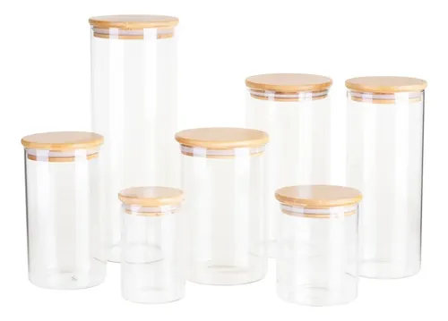 Potes De Vidro Hermético Brinox Ekko 7 Peças Tampa Redonda - R$ 79,9
