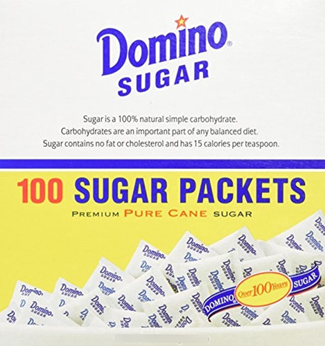 Sobres De Azúcar Domino, Paquetes De 100 Unidades