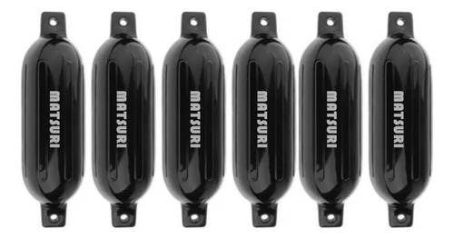 Defensa G2 Kit 6 Para Embarcação Em Pvc Preta Lancha Matsuri