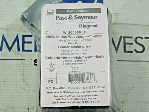 Pass & Seymour Wiuc10fred Weatherproof Gang Vertical Or Ho